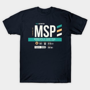 Minneapolis Saint Paul (MSP) Airport Code Baggage Tag T-Shirt